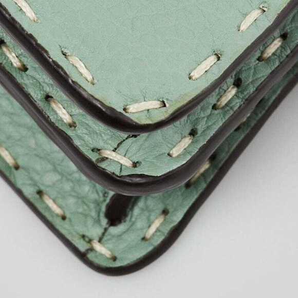 Fendi Menta Pebbled Leather/Snakeskin Nano Peekaboo Maxi Handle Bag - 7AS106 - Picture 4 of 12